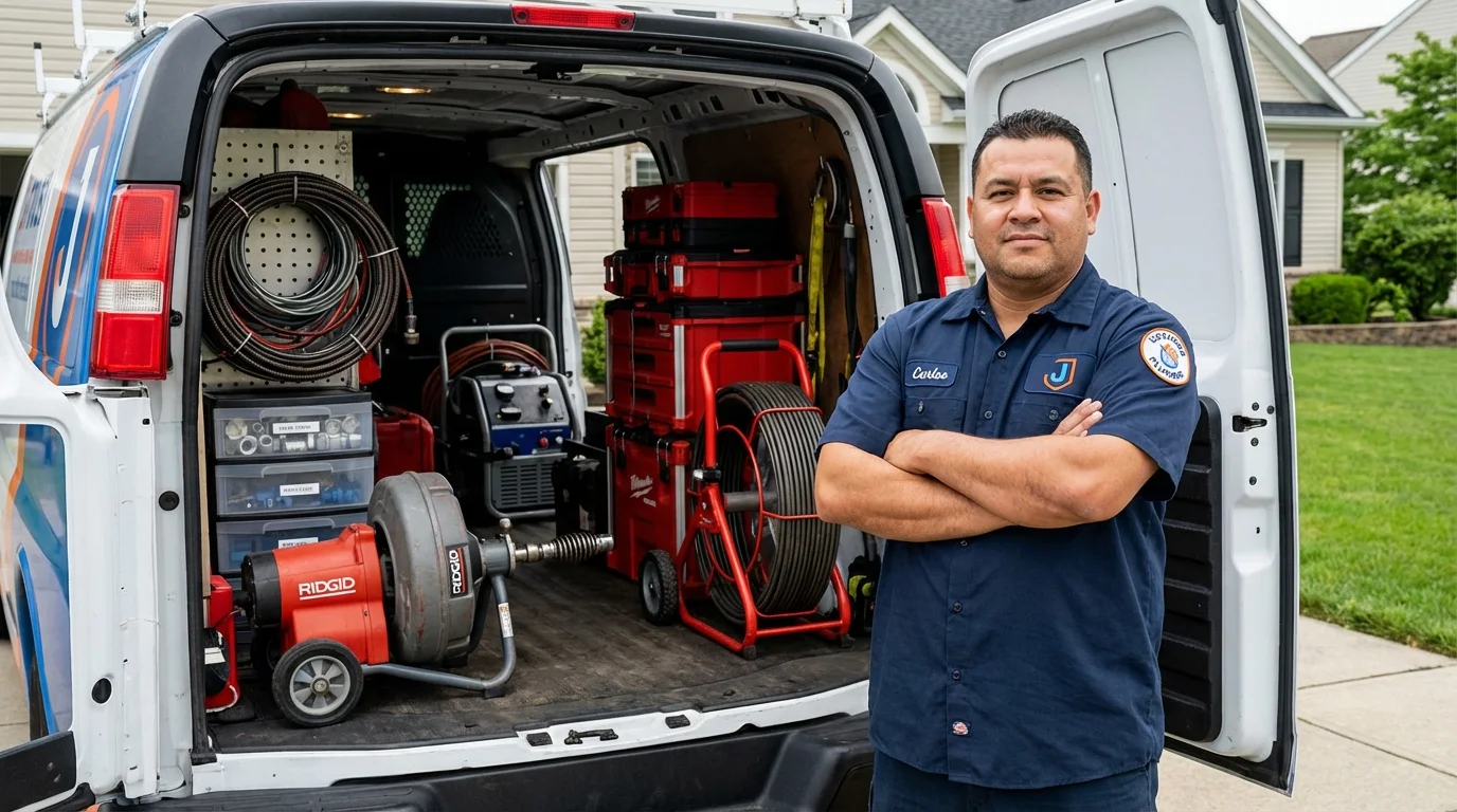 Professional drain cleaning equipment and Johns Plumbing LLC plumber in Normal